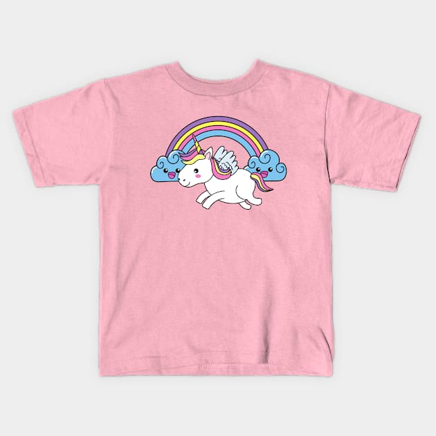 Unicorn rainbow Kids T-Shirt by ALi